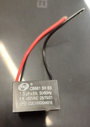Ayt 1.5 MF 450 V Siyah Kablolu Kare Tip Kutupsuz Kondansatör Kapasitör