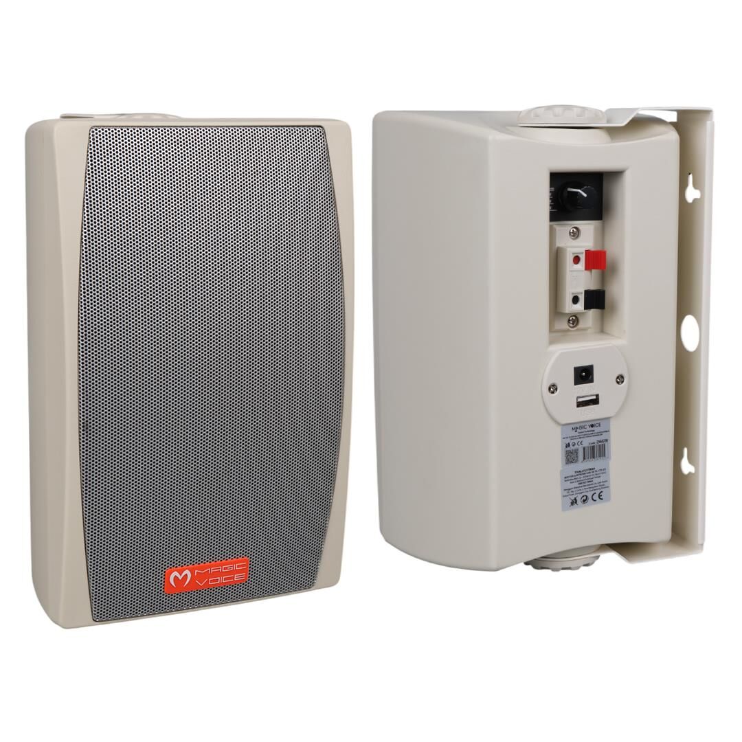 Magicvoice MV-24 13 CM 50 Watt Komütatörlü Hat Trafolu Beyaz Sütun Hoparlör 2'Li Okul Cami Konferans Salonu Hoparlörü