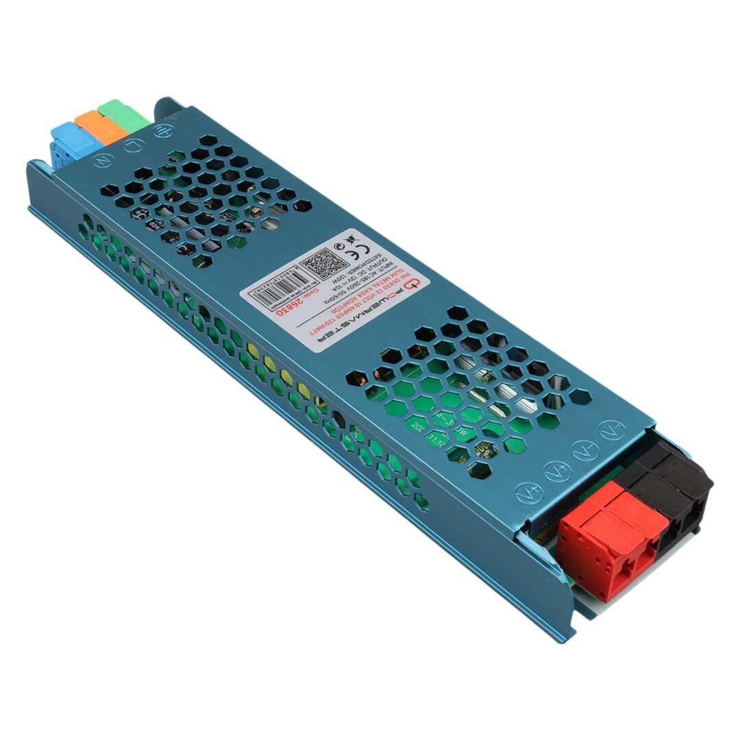 Ayt Powermaster PM-26830 12 Volt 10 Amper 120 Watt Slim Metal Kasa Adaptör 208X50x23mm