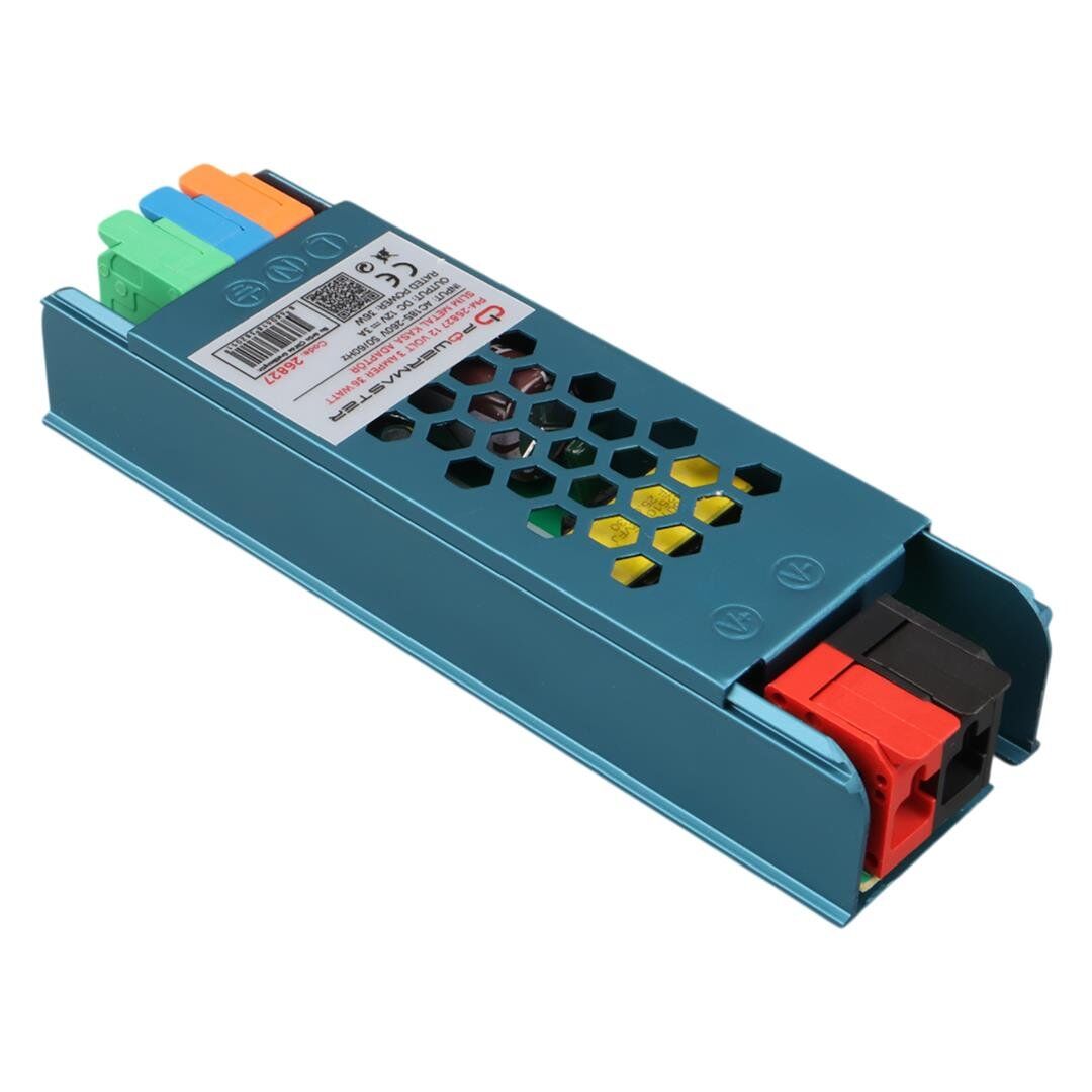 Ayt Powermaster PM-26827 12 Volt 3 Amper 36 Watt Slim Metal Kasa Adaptör 116X35x23mm