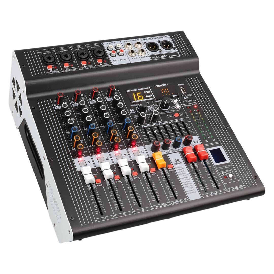 Ayt Magicvoice MV-26492 4 Kanal 2x350 Watt Usb Sd Bluetooth Power Mixer Amfi