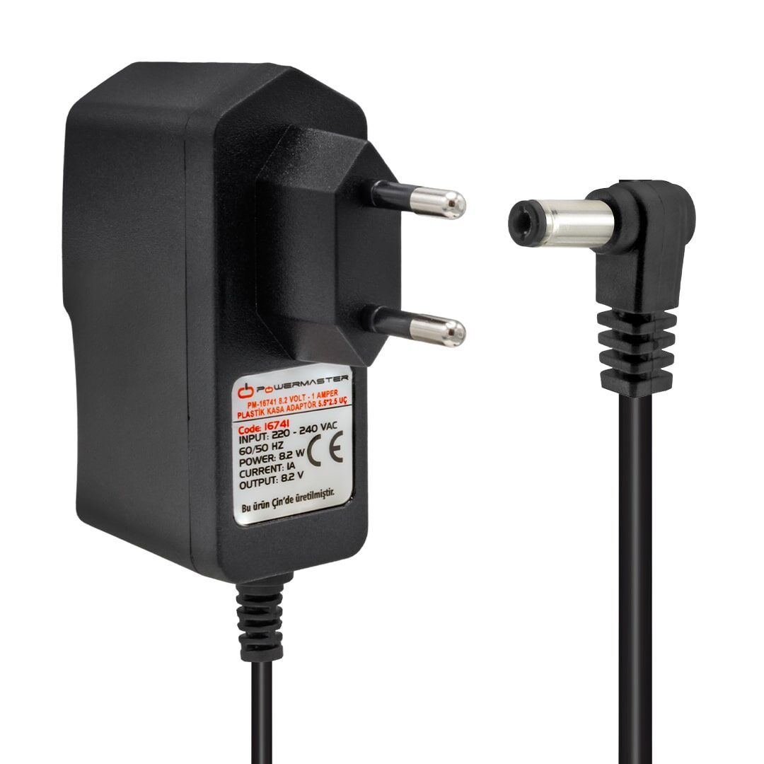 Ayt Powermaster Pm-16741 8.2 Volt 1 Amper 5.5 2.5 Uçlu Plastik Kasa Adaptör