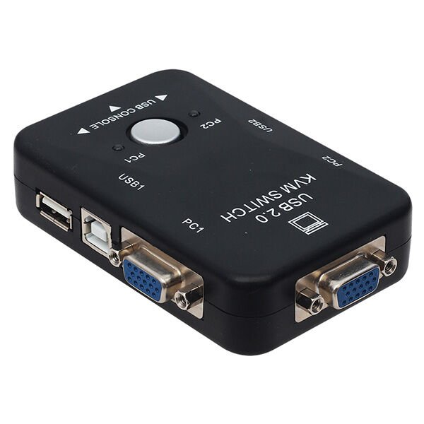 Powermaster Pm-12690 KVM Switch 2 Kanal Vga Switch 2 Bilgisayar Tek Yönetim