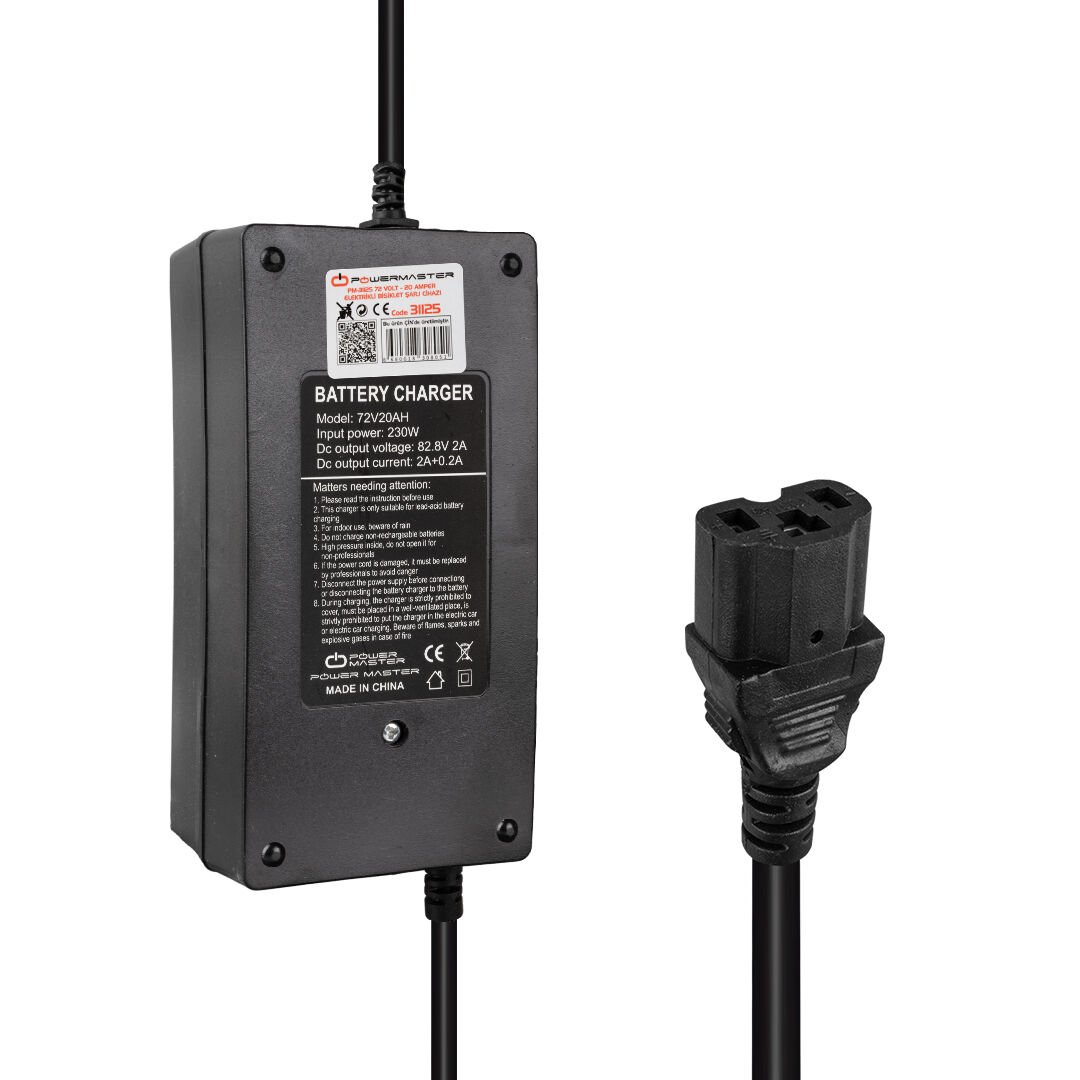 Ayt Powermaster Pm-31125 72 Volt 20 Amper Elektrikli Bisiklet Scooter Şarj Cihazı Aleti C16 Uçlu