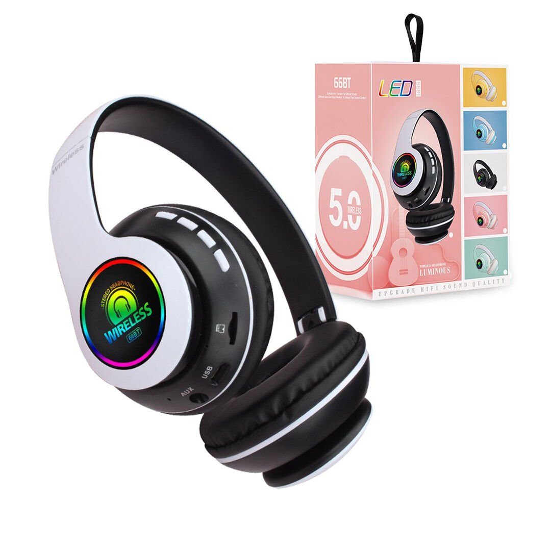 Powermaster 66-BT Kulak Üstü Kablosuz Kulaklık Bluetooth Kulaklık Rgb Işıklı