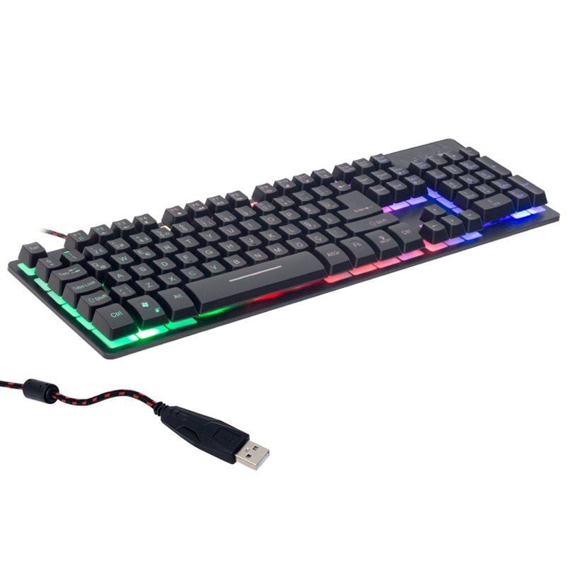 Ayt HL-18744 Usb Kablolu Metal Kasa Mekanik Hisli RGB Işıklı Oyuncu Gaming Q Klavye