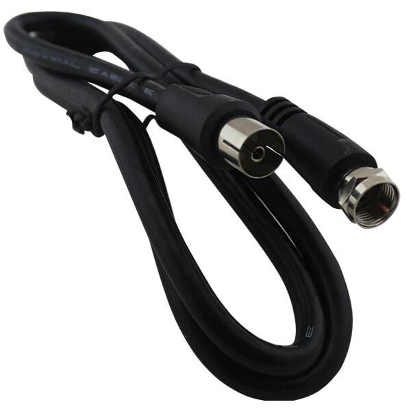 Powermaster 60 Ohm Dişi F Erkek 1.2 Metre Kablo Uydu Girişini Anten Girişine Çevirici Kablo