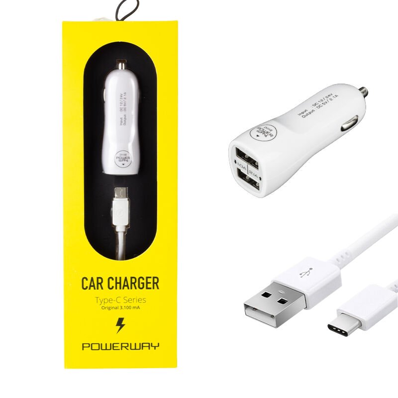 Powerway X133 3.1 Amper Type-c Araç Çakmaklık Şarj Aleti Oto Çakmaklık Hızlı Şarj Cihazı