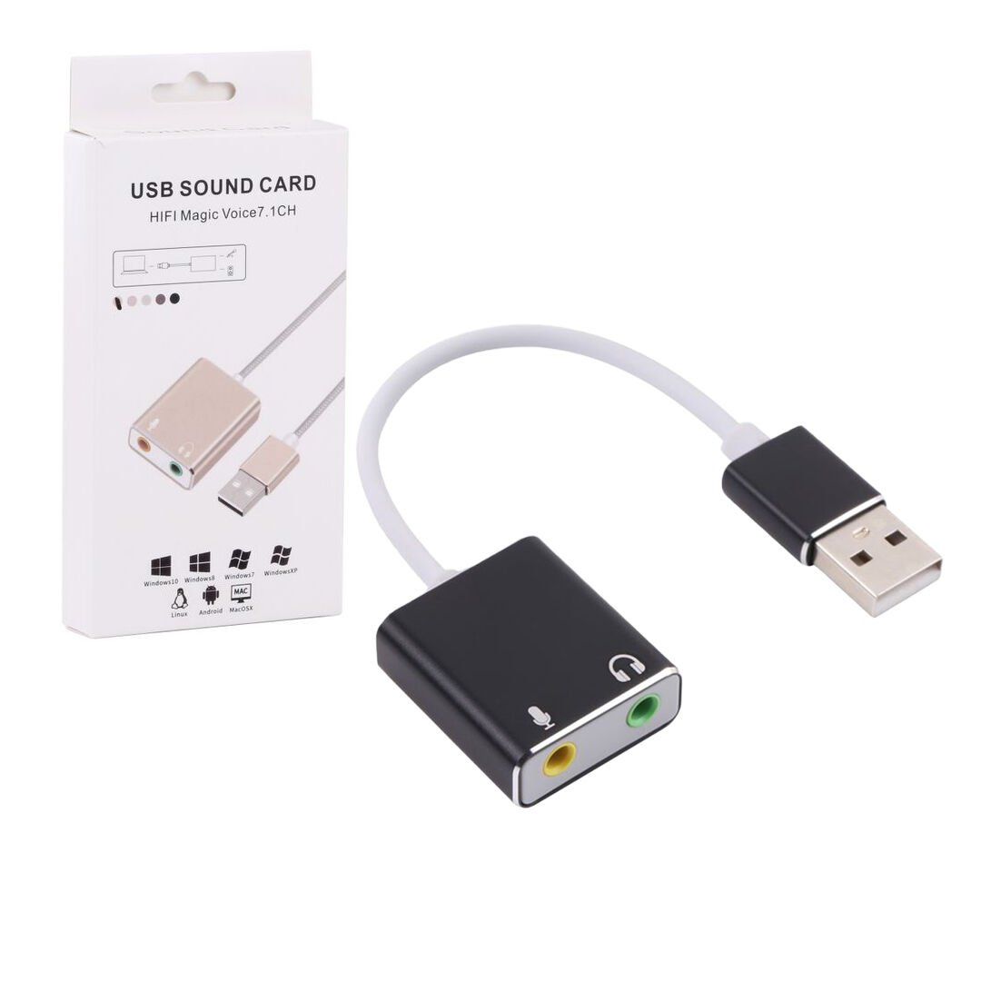 Powermaster Usb 7.1 Ses Kartı Usb Girişini Mikrofon Kulaklık Girişine Çevirici Dönüştürücü