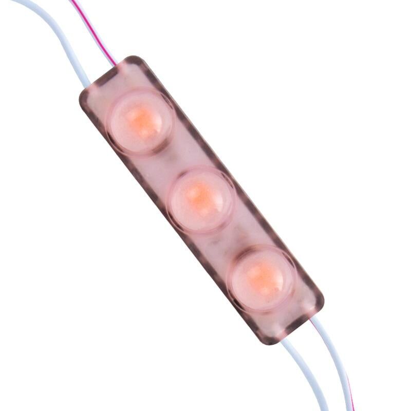 Powermaster 12 Volt 1.5 Watt Pembe Yanıp Sönen Parlak Tek Renk 69 X 16 Mm IP65 Lümen 160 Derece Mercekli Modül Led