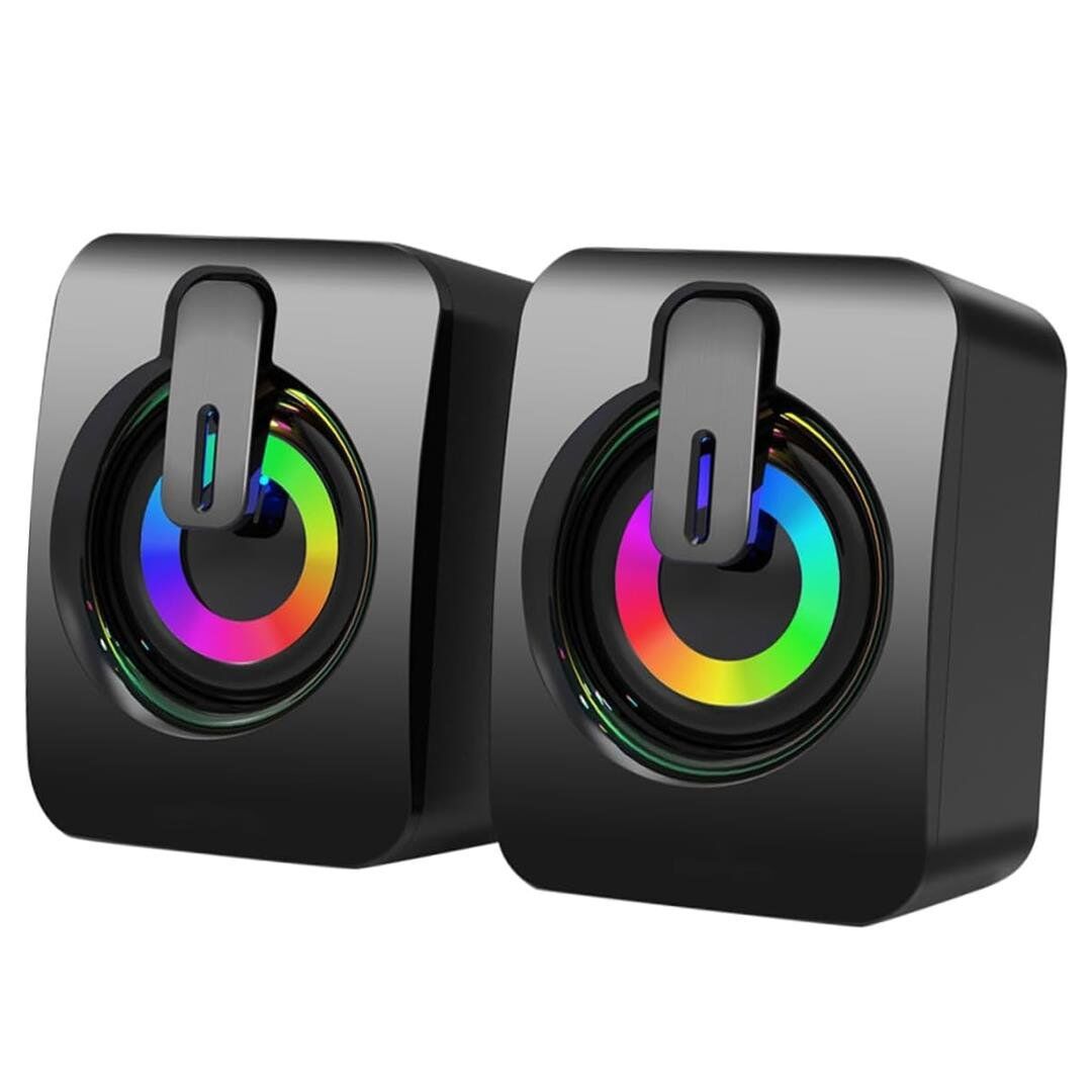 Ayt Magicvoice Mv-24836 2X3Watt Mini 1+1 Usb Hoparlör Pc Bilgisayar Hoparlörü Rgb Renkli Işıklı