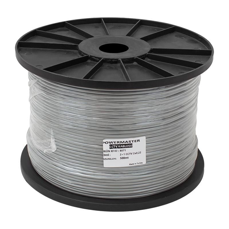 Ayt Powermaster 2+1 0.50 Mm 500 Metre CCA CCTV Kamera Kablosu Güvenlik Kamerası Dvr Arası Kablo