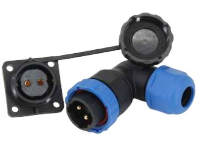 SD28 SU GEÇİRMEZ 2 PİN 28 MM YUVARLAK KONNEKTÖR (90 DERECE DİRSEK)