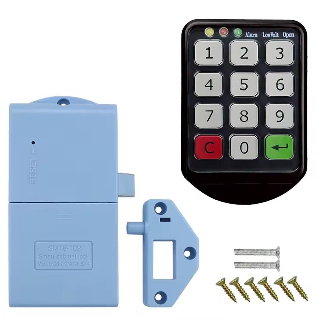 Ayt Powermaster PM-26724 Tuş Şifreli Siyah Çekmece Dolap Kilidi 2'li Paket Şifrematik Dolap Kilit