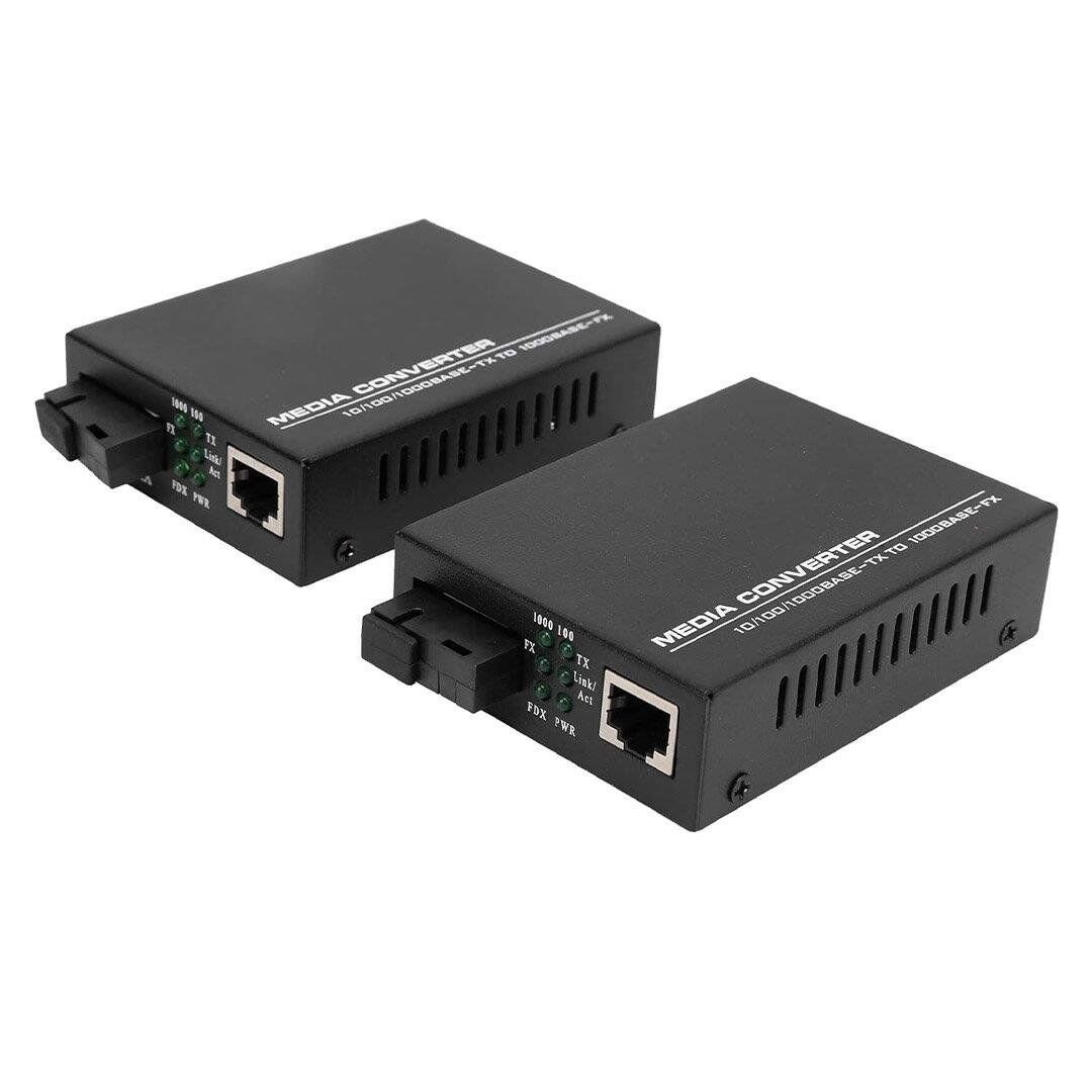 Ayt Powermaster Pm-22107 1000 Mbps 3 Km Single Mode Fiber Optik Ethernet İnternet Medya Dönüştürücü Tak Çalıştır