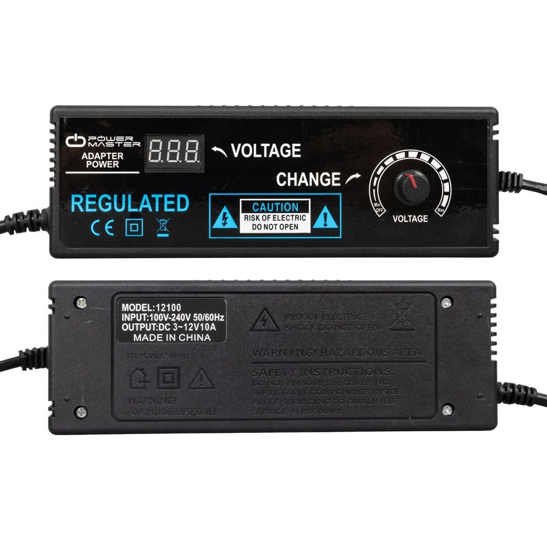 Powermaster Pm-22381 3 Volt 12 Volt 10 Amper Ayarlanabilir Kademeli Adaptör 5.5 2.5 Uçlu
