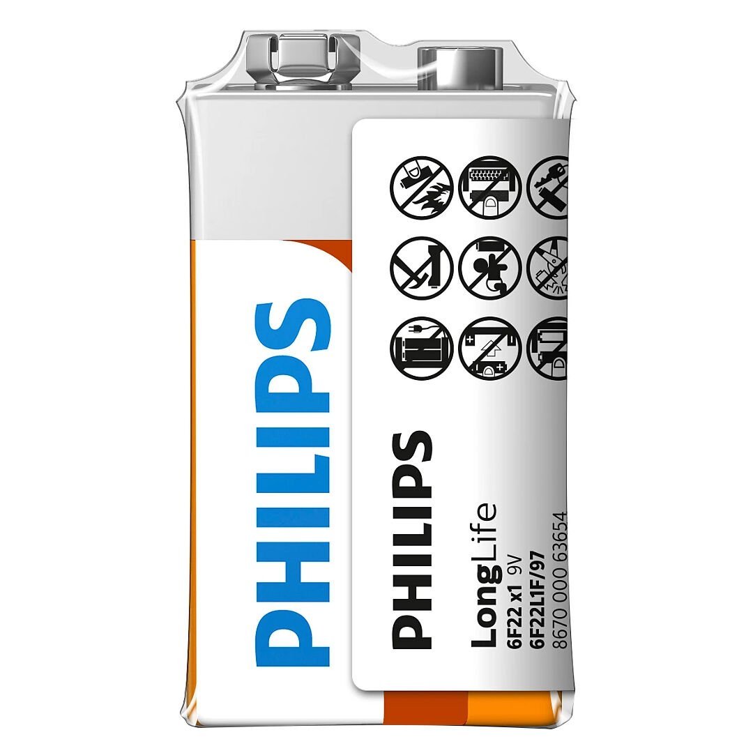 Ayt Philips Extra Zinc Çinko Chloride 6F22 9 Volt Pil 12 li Paket