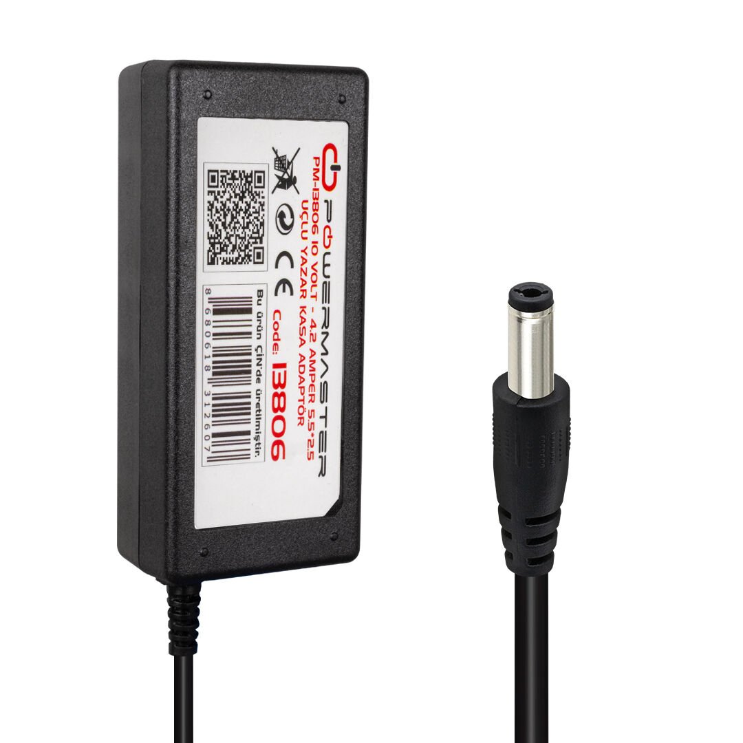 Powermaster 10 Volt 4.2 Amper Yazar Kasa Pos Cihazı Adaptörü Şarj Cihazı Aleti 10V-4.2A