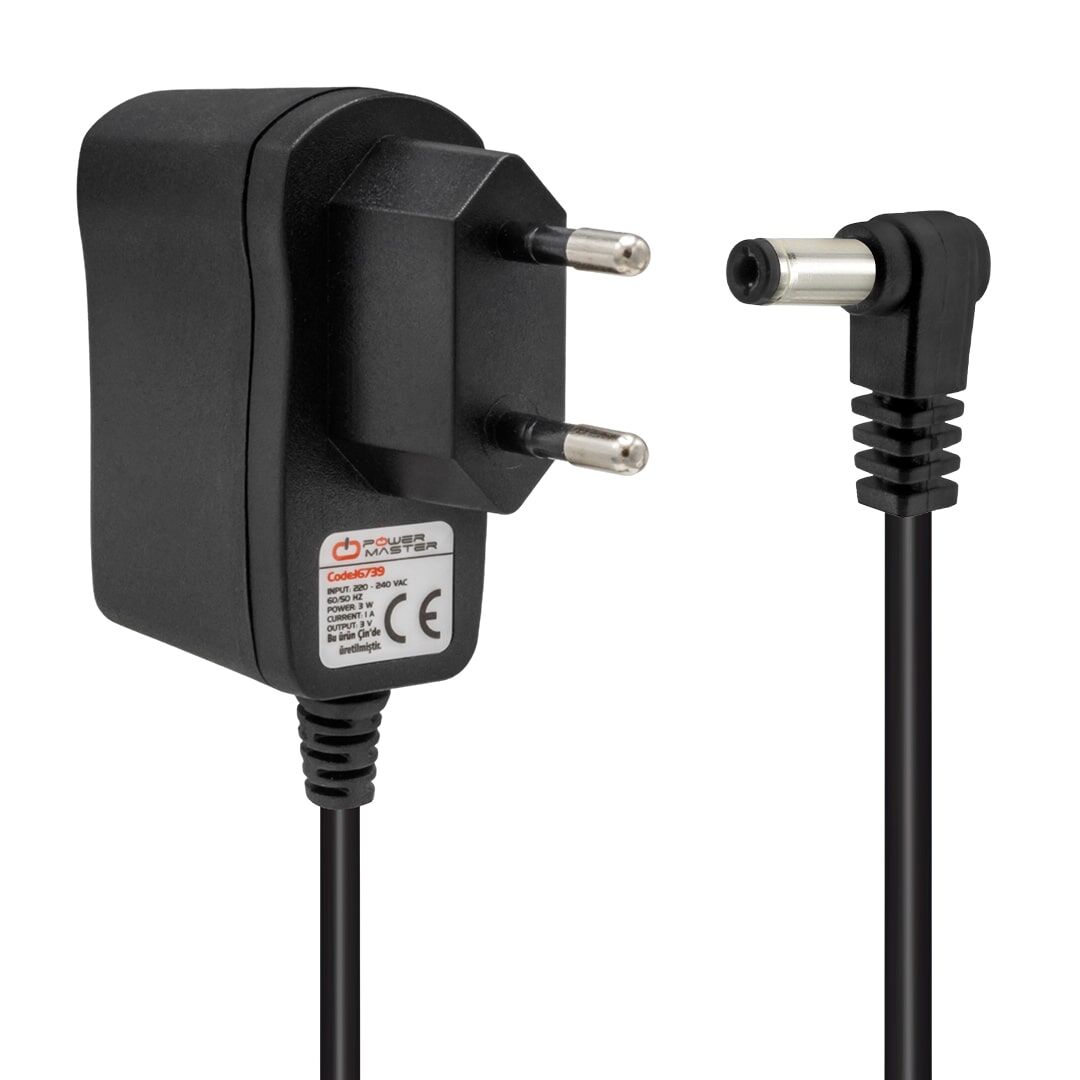 Ayt Powermaster Pm-16739 3 Volt 1 Amper 5.5x2.5 Mm Uçlu Priz Tipi Adaptör Şarj Aleti Cihazı