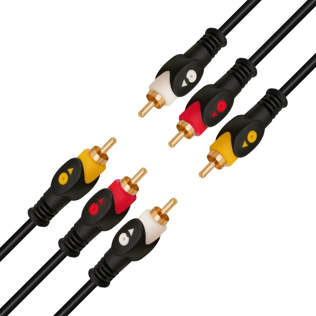 Ayt 3 Rca 3 Rca 20 Metre Kablo 2 Ucu Renkli Kablo Ses Görüntü Kablosu