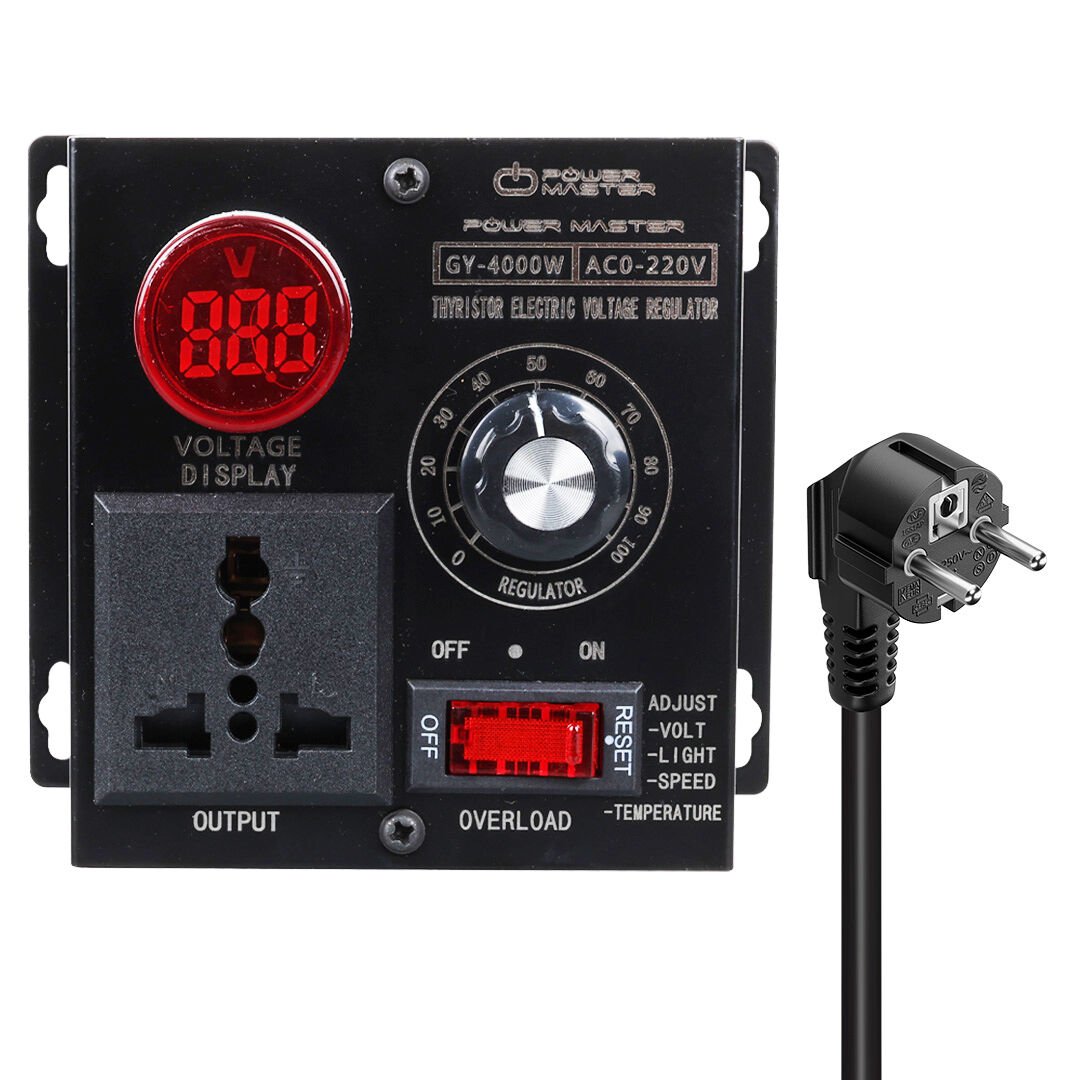 Ayt Powermaster PM-21013 10 100V AC 4000 Watt 15A Hız Işık Kontrolü Motor Sürücü Voltaj Regülatör