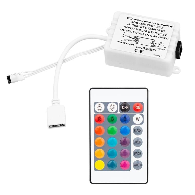 Powermaster PM-32120 24'Lü Kumandalı Led Işık Kontrol Devresi Rgb Renkli Kontrol Devresi