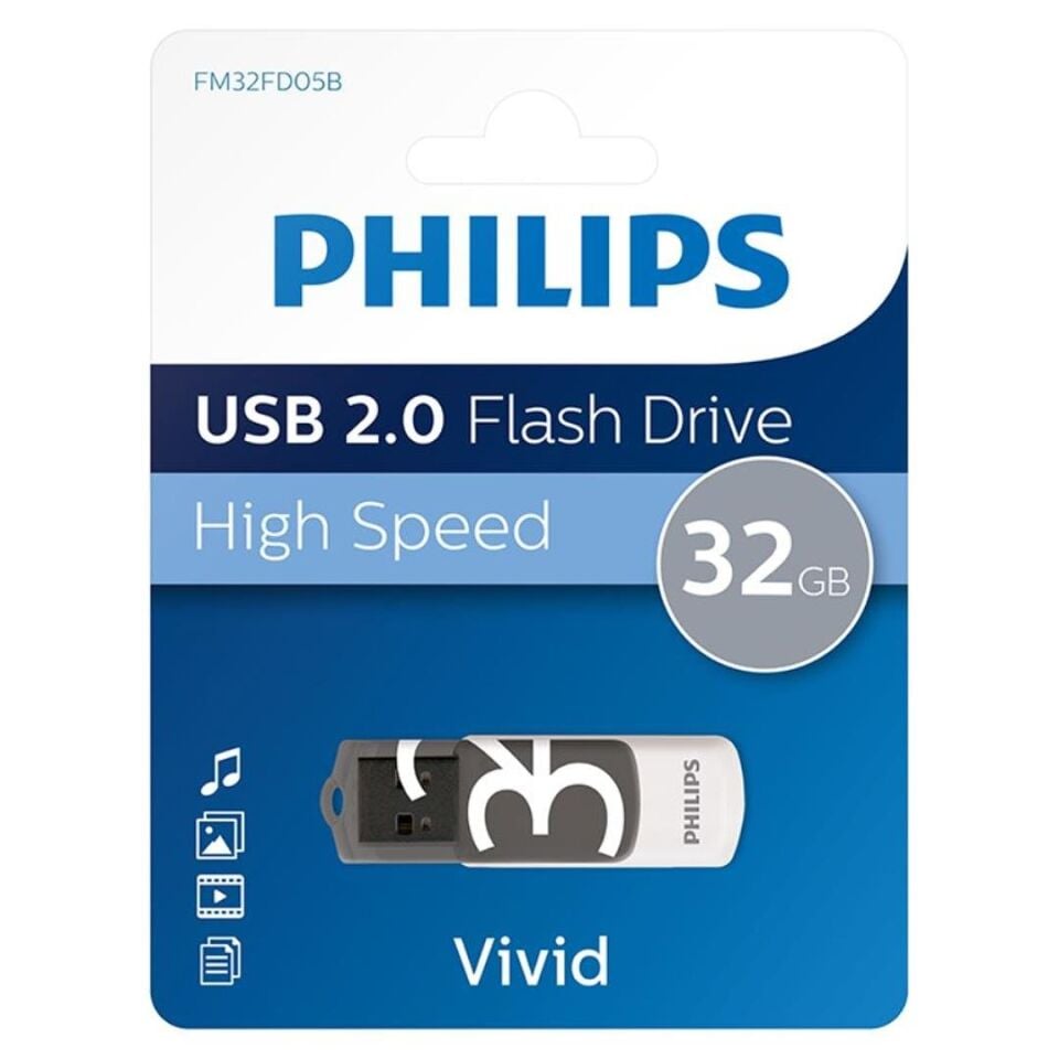 Philips Vivid Serisi 32GB USB 2.0 Super Speed Flash Bellek (FM32FD00B/00)