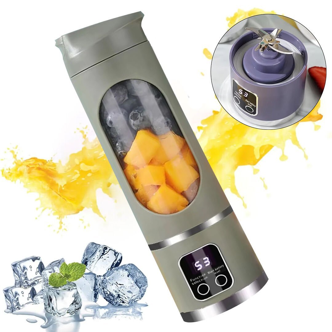 Ayt Powermaster Pm-25964 Taşınabilir Dijital Ekranlı Meyve Sıkacağı Şarjlı Blender Kamp Sporcu Meyve Sıkıcı