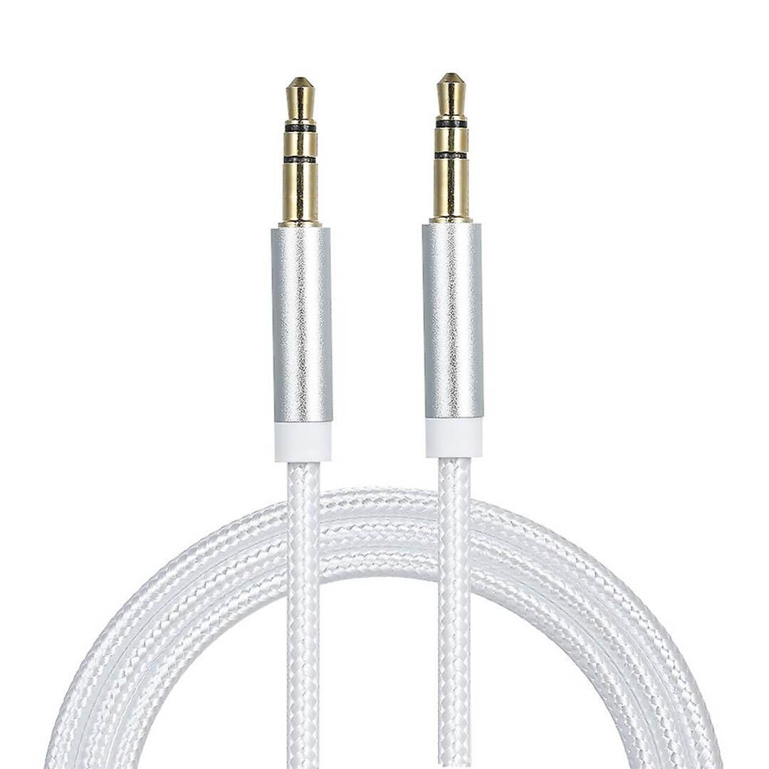 Ayt 3.5 Mm Erkek-Erkek 1 Metre Stereo Aux Örgülü Kablo Renkli Ses Kablosu