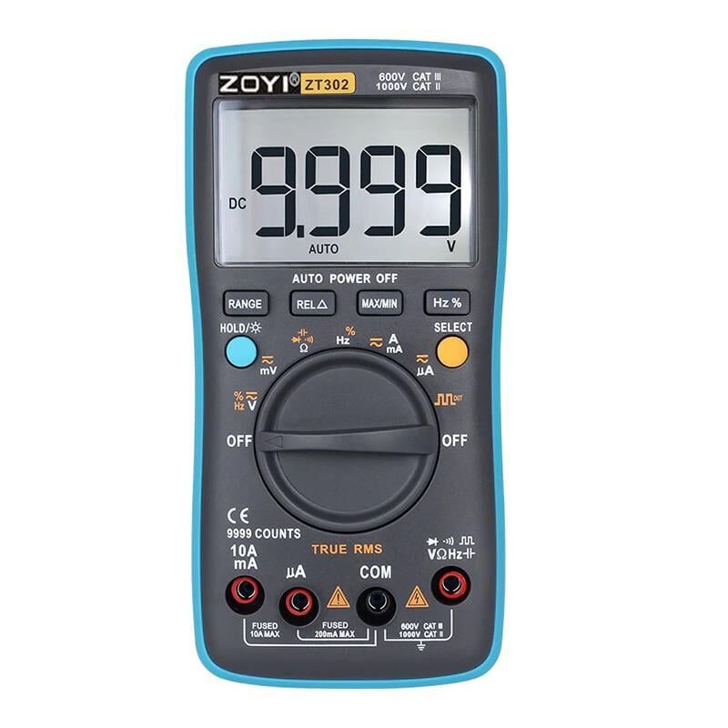Ayt Zoyi ZT-302 Dijital Ölçü Aleti Multimetre Dc Ac Voltaj Akım Ölçer Ölçüm Cihazı