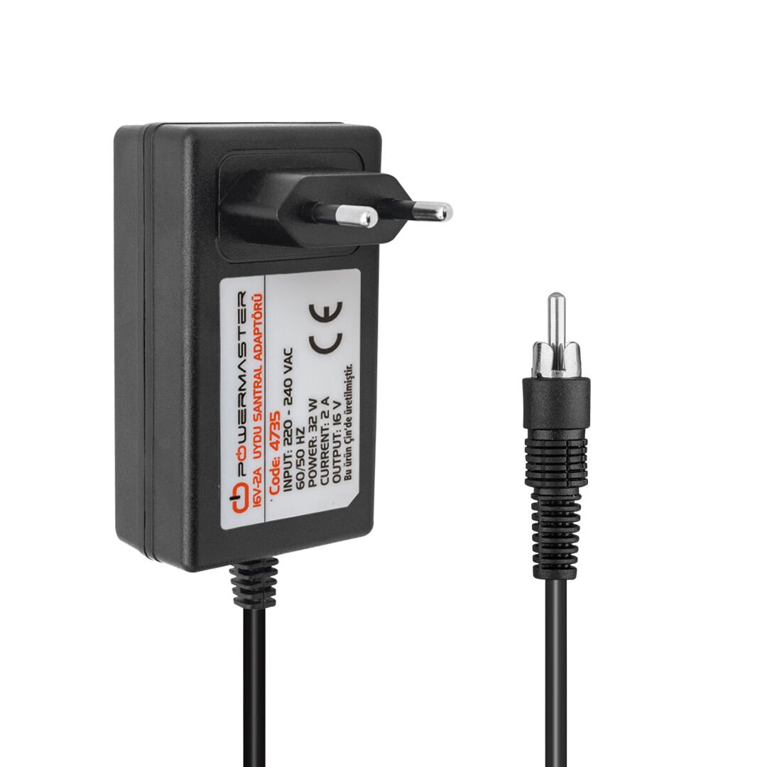 Ayt Pm-4735 16 Volt 2.5 Amper Priz Tipi Tos Fişli RCA Santral Adaptörü