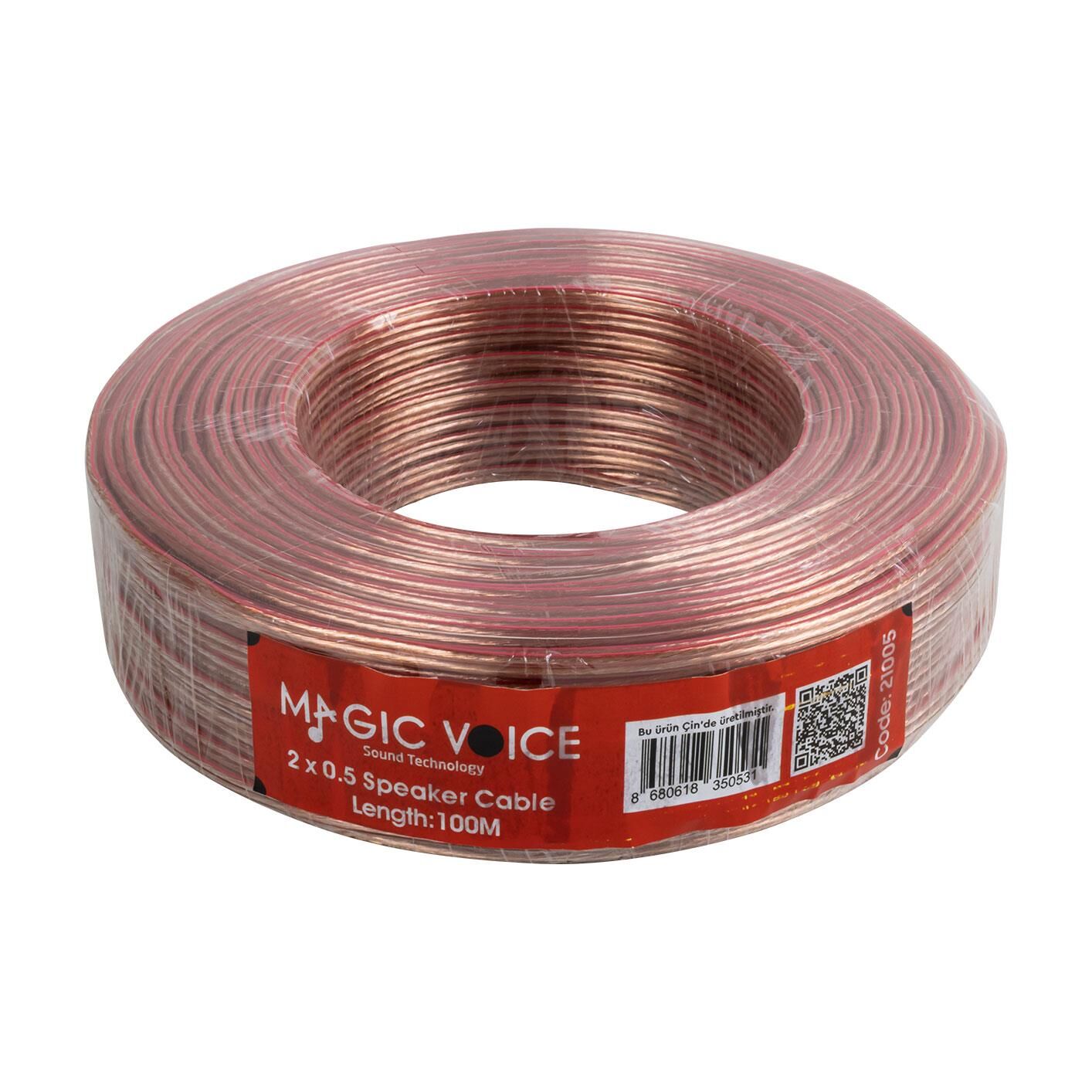 Magicvoice 2x0.50 100 Metre Şeffaf Hoparlör Kablosu