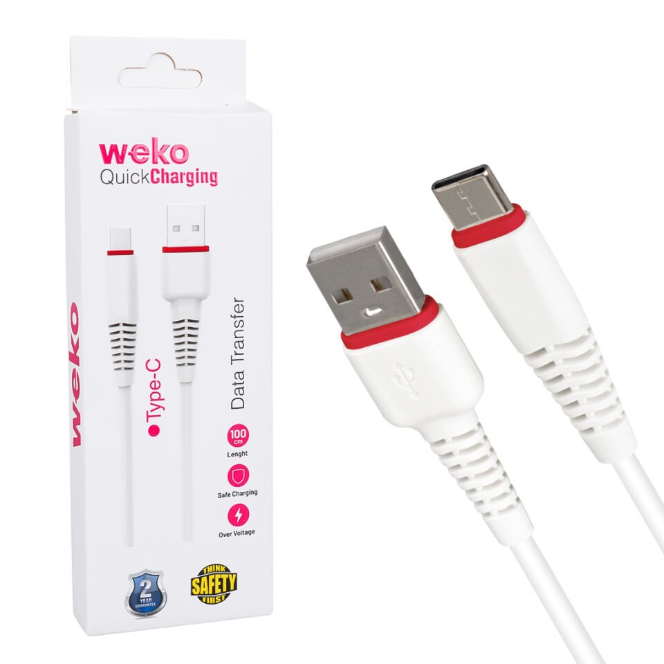 Weko WK-22021 Usb To Type-C Şarj Kablosu 1 Metre Cep Telefonu Şarj Aleti Kablosu