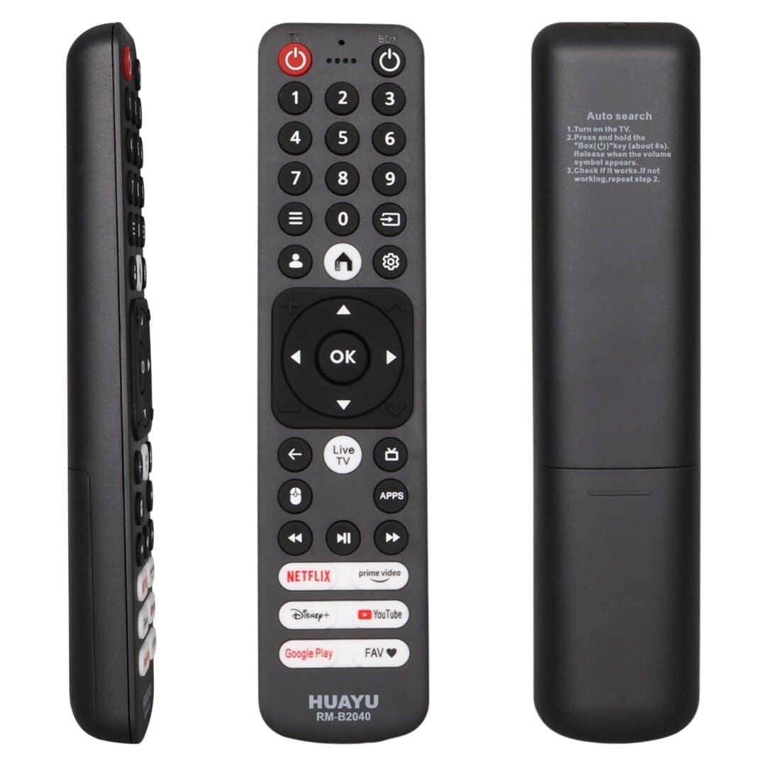 Huayu RM-B2040 Netflix-Youtube-Disney-Prime Video Tuşlu Universal Android Tv Box Kumanda
