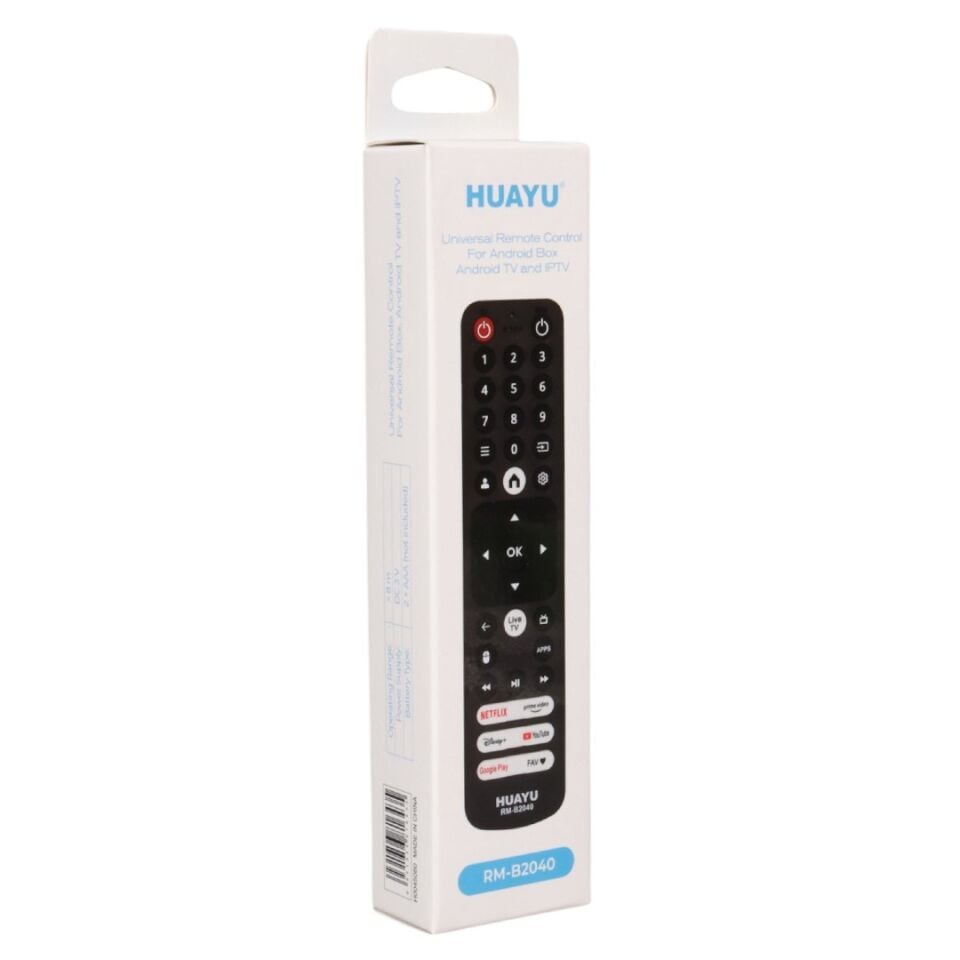 Huayu RM-B2040 Netflix-Youtube-Disney-Prime Video Tuşlu Universal Android Tv Box Kumanda