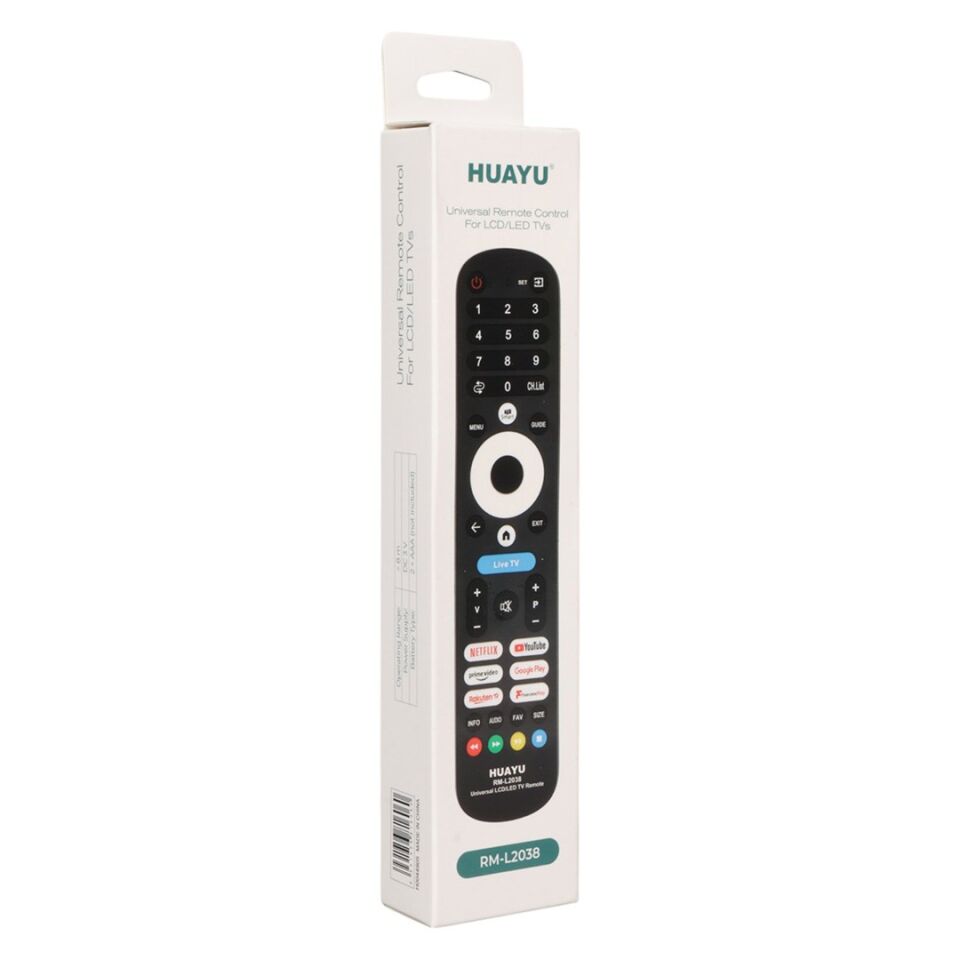 Huayu RM-L2038 Netflix-Youtube-Disney-Prime Video Tuşlu Universal Lcd-Led Tv Kumanda