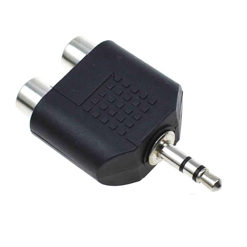 2 Rca Dişi 3.5 Mm Stereo Erkek Çevirici Jack Kulaklık Girişini Rca 2 Li Girişe Çevirici Dönüştürücü