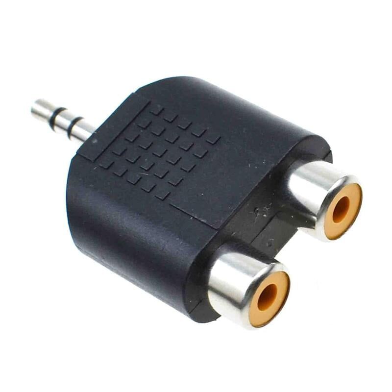 2 Rca Dişi 3.5 Mm Stereo Erkek Çevirici Jack Kulaklık Girişini Rca 2 Li Girişe Çevirici Dönüştürücü