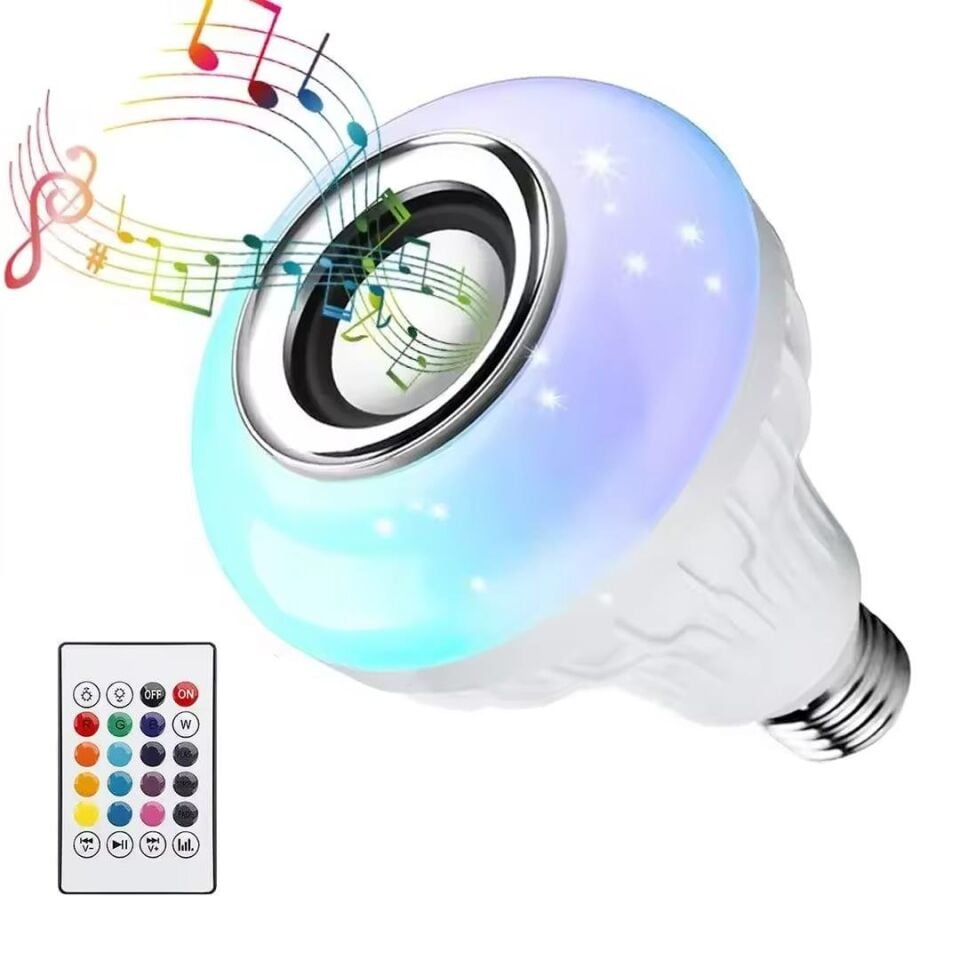 Ledx Al-SPKR Kumandalı Bluetooth Hoparlör Ampul 500 Lümen Rgb Ledli E27 Lamba