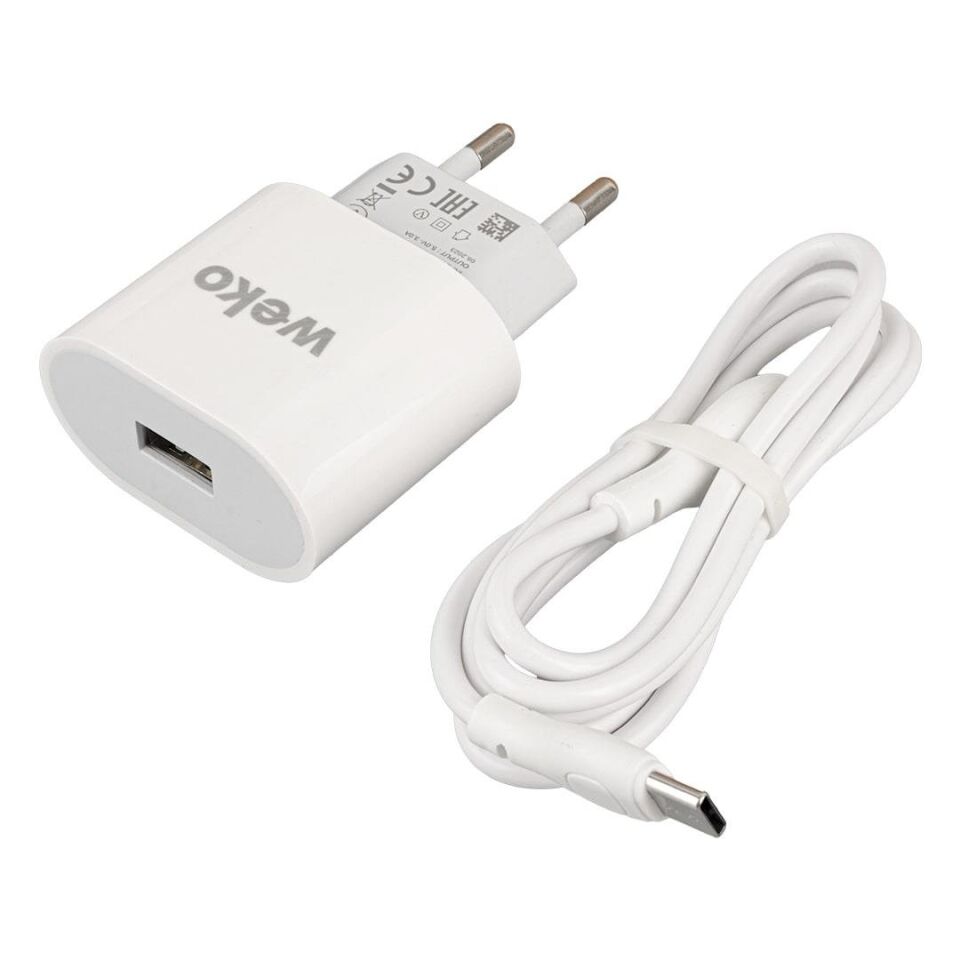 Weko WK-21442 3 Amper Cep Telefonu Şarj Aleti Adaptörü Type-c To Usb Kablolu