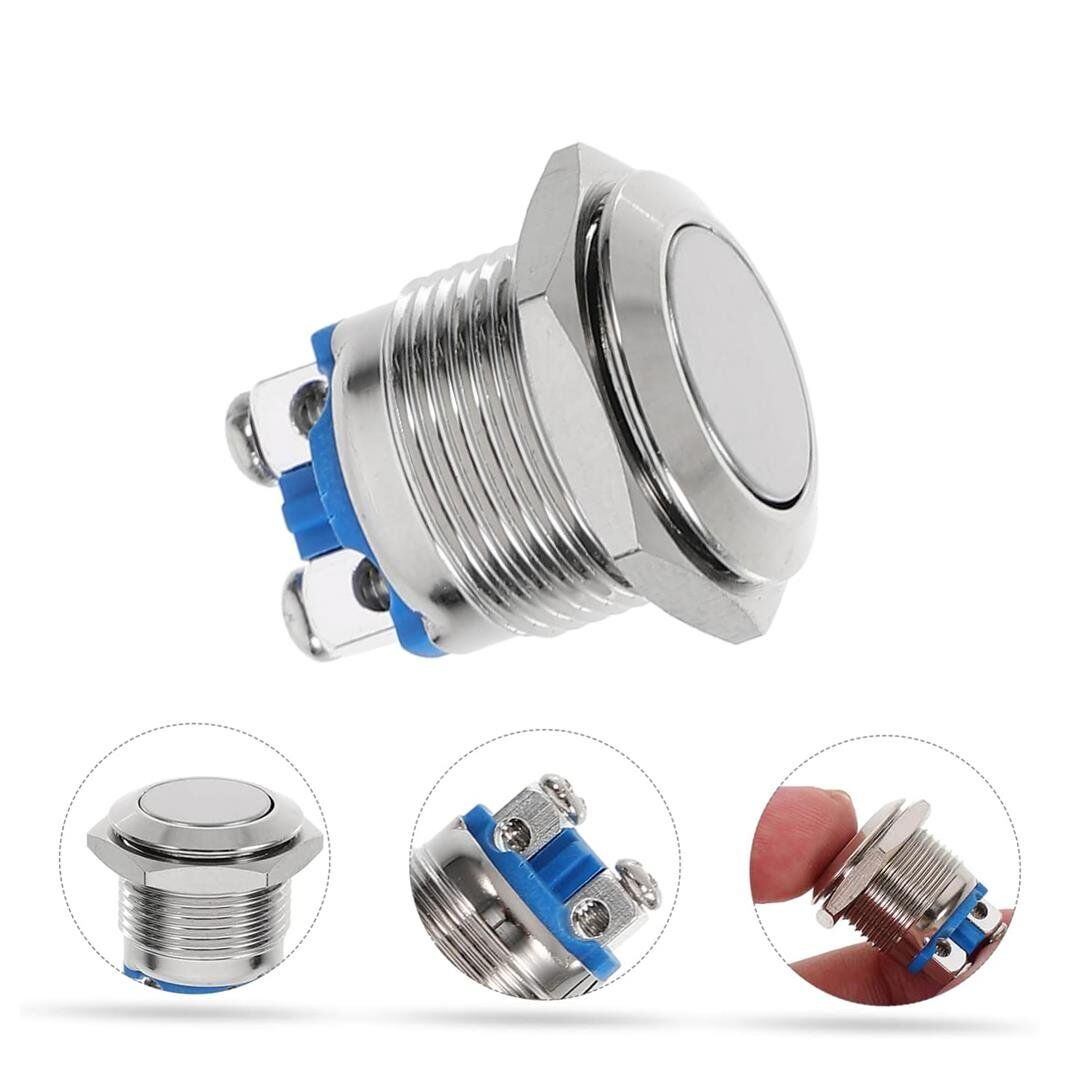 Powermaster Ic-182 D98 Buton Metal Düz Push 19 Mm PBS28B-2