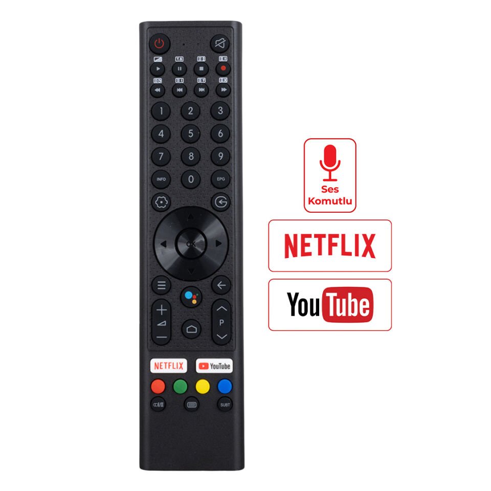 Weko Vestel Tesla Youtube Netflix Tuşlu Ses Komutlu Lcd Led TV Kumanda Uzaktan Kumanda