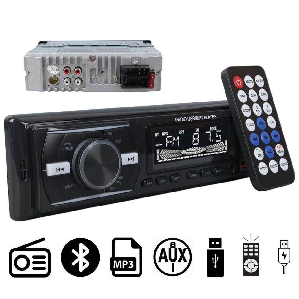 Ayt Carstar CS-920 Çift Usb Sd Hafıza Kartı Fm Radyo Aux Bluetooth Araç Teyibi Kumandalı Oto Teyp 4X60 Watt Dijital