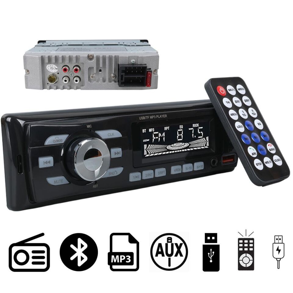 Ayt Carstar CS-930 Çift Usb Sd Hafıza Kartı Fm Radyo Aux Bluetooth Araç Teyibi Kumandalı Oto Teyp 4X60 Watt Dijital
