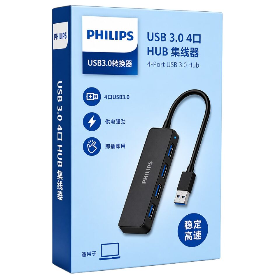 Philips SWR1603C/93 USB-C 3.0 To 4 Port USB 3.0 Hub Çoklayıcı
