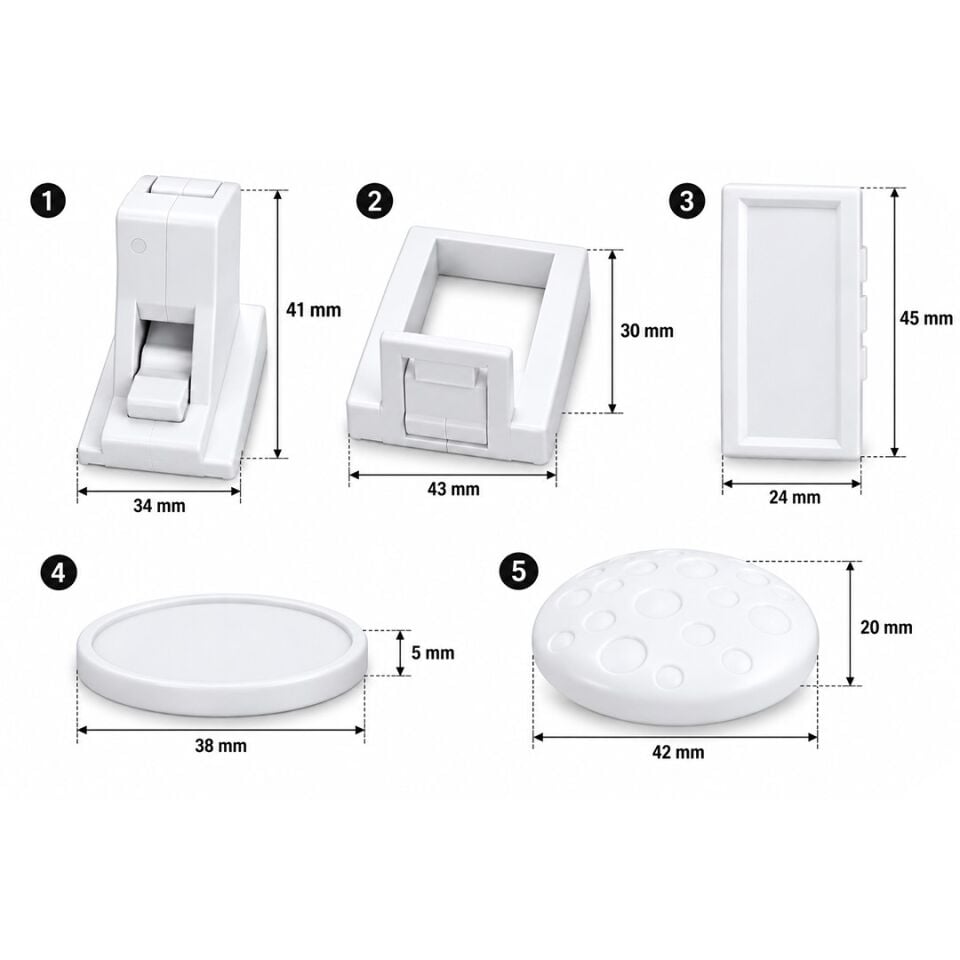 Sunup SN-38125 Mıknatıslı Beyaz Çekmece Dolap Kilidi