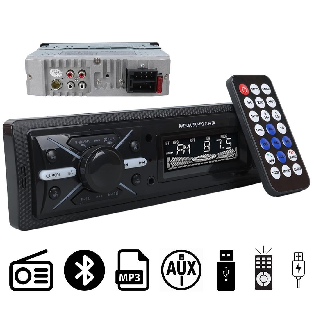 Ayt Carstar CS-960 Çift Usb Sd Hafıza Kartı Fm Radyo Aux Bluetooth Araç Teyibi Kumandalı Oto Teyp 4X60 Watt Dijital