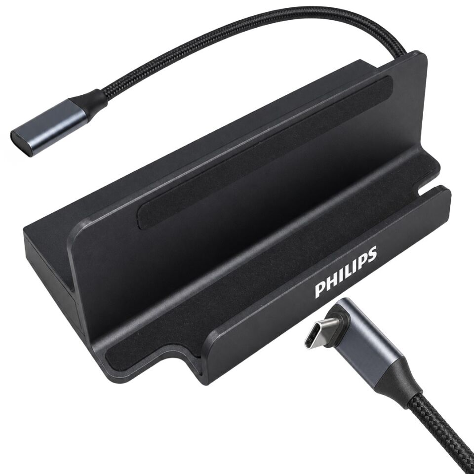 Philips SWR1691A/93 USB-C 6'Sı 1 Arada Stand Tasarımlı Hub - 4K 60Hz HDMI, 1000Mbps LAN, 100W PD