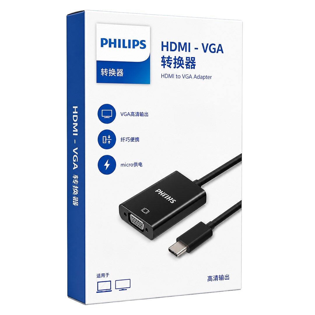 Philips SWR1620B/93 HDMI To VGA Dönüştürücü Adaptör Harici Ses Çıkışlı