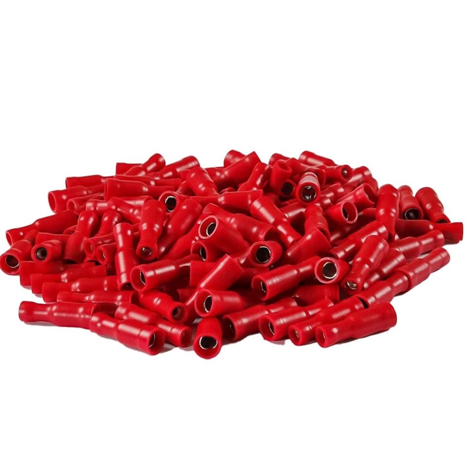 Powermaster PM-39064 0,5-1,5Mm2 Kesit 24X7x5mm Soket Kırmızı İzoleli Kablo Pabucu (100'Lü Paket)